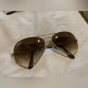 Ray Ban Aviator Gradient Light Brown Sunglasses